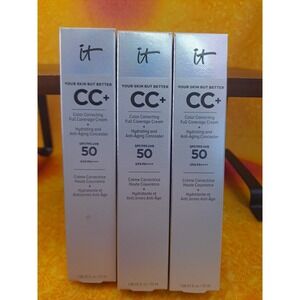 It Cosmetics Neutral Deep SPF 50‎ Color Correcting Full Coverage Cream Lot Of 3